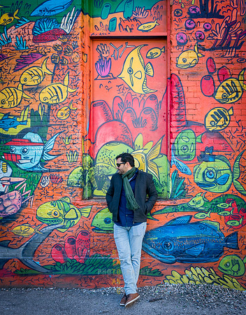 Male Model at Graffiti Window