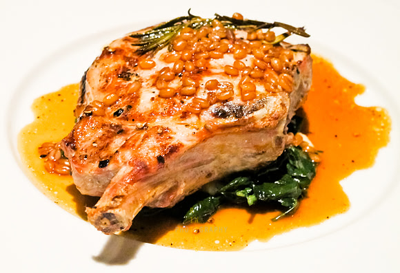 Grilled Pork Chop with Wheatberries